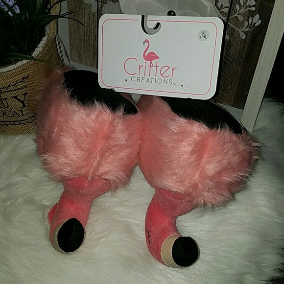 Critter creations flamingo slippers M - Picture 4 of 5